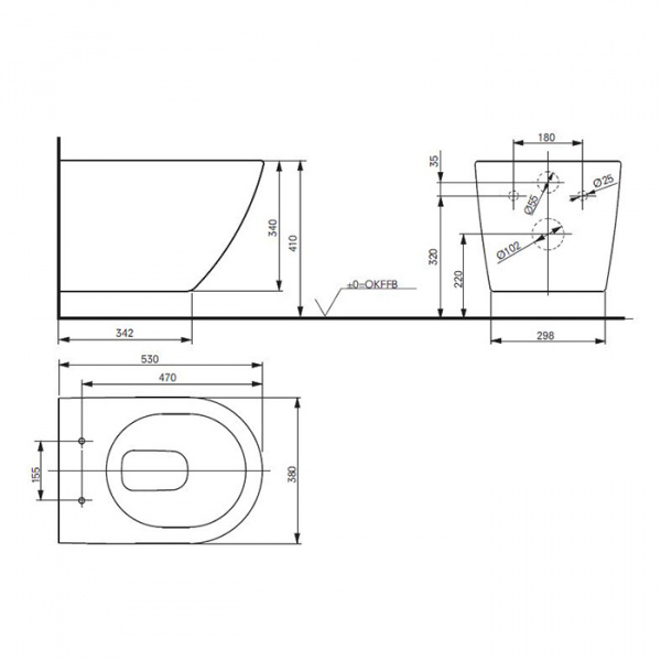 TOTO NC Унитаз подвесной 38x53x34см, безободковый, Tornado Flush, CeFiONtect, цвет: белый