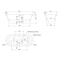 KNIEF Loft IV Ванна отдельност. 180х85х70см, c акрил.плинтусомсо сливом 0100-091-04 хром 