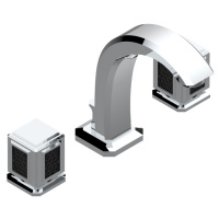 THG Metropolis cristal noir Смеситель для раковины, 3 отв., цвет: хром/черный хрусталь