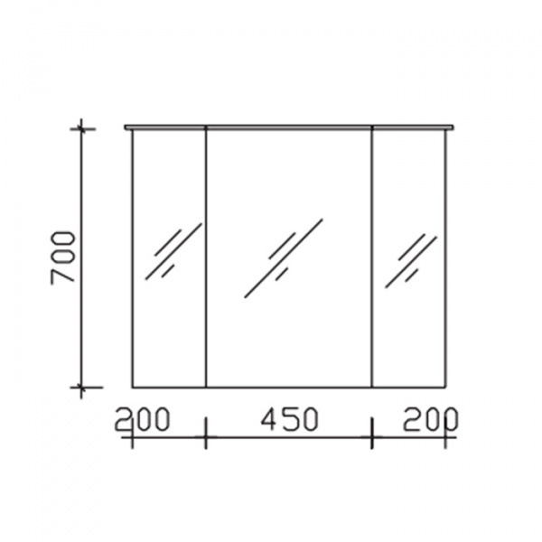 Pelipal Solitaire 9025 Зеркальный шкаф 71х85х17см.,, вкл. подсв. в дверцах, 3 дв., с одн. стороны зерк., 6 ст. полок, выкл/розетка, цвет: белый глянц.25