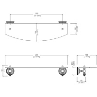Devon&Devon Black Diamond Полочка стеклянная 60 см, подвесной, цвет: светлое золото