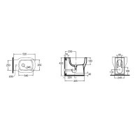 AZZURRA GLAZE Биде подвесное 52х36см c креплением KIT 2000, цвет: белый