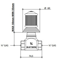 Bongio Impero Запорный вентиль 3/4, цвет: хром/Blue and Red Swarovski