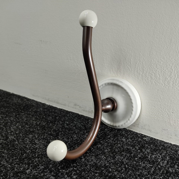 Devon&Devon Dorothy Вешалка-крючок подвесной, цвет: состаренная медь/белый