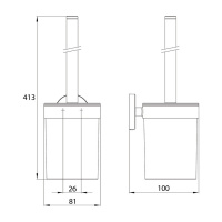 Emco Round Ерш подвесной, держатель kunststof белая, цвет: хром