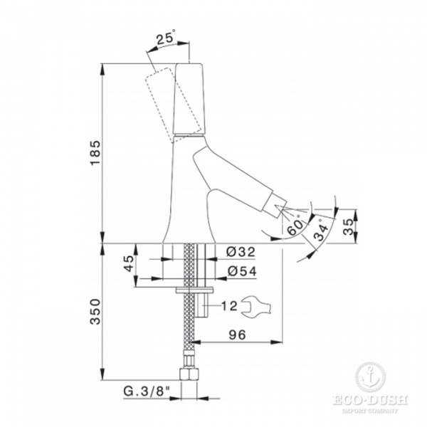 CISAL Vita Смеситель однорычажный для биде 1 отверстие без донного клапана, цвет: хром
