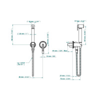 THG CORVAIR FIOR DI BOSCO Гигиенический душ в компл с встраив однорыч смесителем, шланг 1250 мм., держ с подводом воды, внешн часть, цвет: полир золото