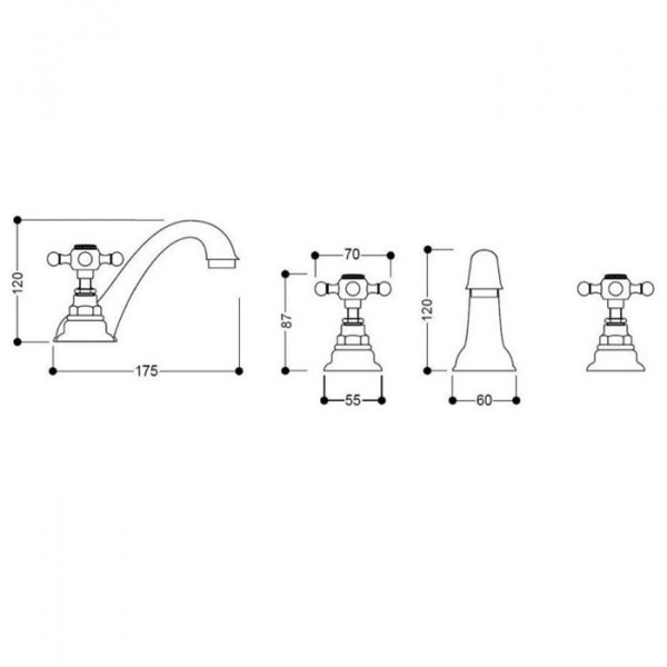 Kerasan Retro Смеситель для биде, хром
