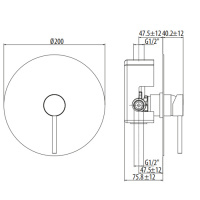Gattoni Circle One Смеситель для душа, встраиваемый, на 1 выход, с переключателем, с GBOX, цвет: хром
