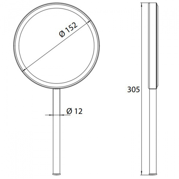 EMCO Pure Зеркало косметическое, Ø152мм, ручное, 5x кратное увеличение, настольное, цвет: хром