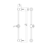 Gattoni PD Душевая штанга длиной 60см, цвет: золото