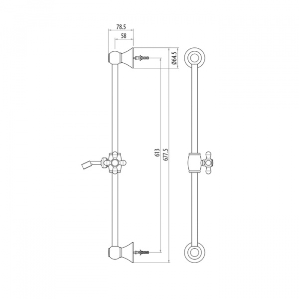 Gattoni PD Душевая штанга длиной 60см, цвет: золото