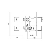 Gattoni Termostatici Термостатический смеситель для душа в современом стиле, на 2 выхода, цвет хром
