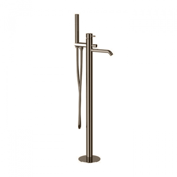 Kerasan Nolita Смеситель для ванны, напольный, с ручной лейкой, излив 180мм, h760мм, цвет: никель