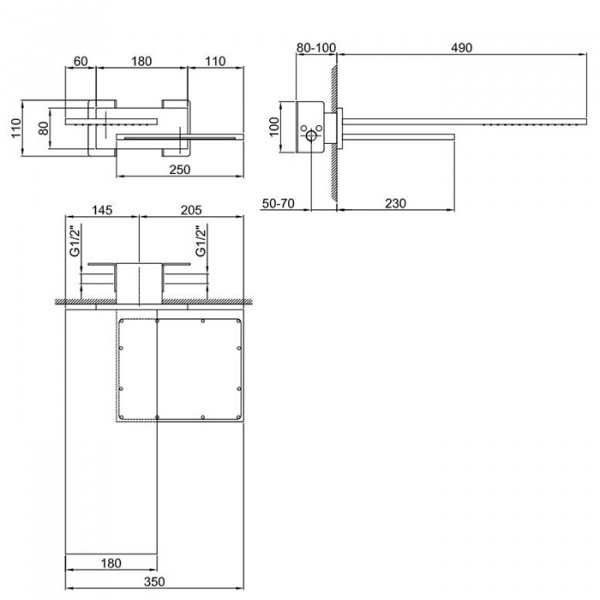 Fantini Milano Двойной верхний душ, матовая сталь