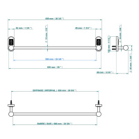 THG Papillon Полотенцедержатель 60см, подвесной, цвет: хром/прозрачный хрусталь