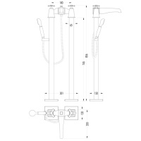 Devon&Devon Time Смеситель для ванны, цвет: хром