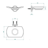 THG Nihal Porcelaine Ivoire Мыльница стеклянная, подвесная, цвет: Soft gold