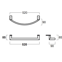 Simas Lft Spazio Фронтальный хромированный полотенцедержатель 41.5x8,5см для LFT 24