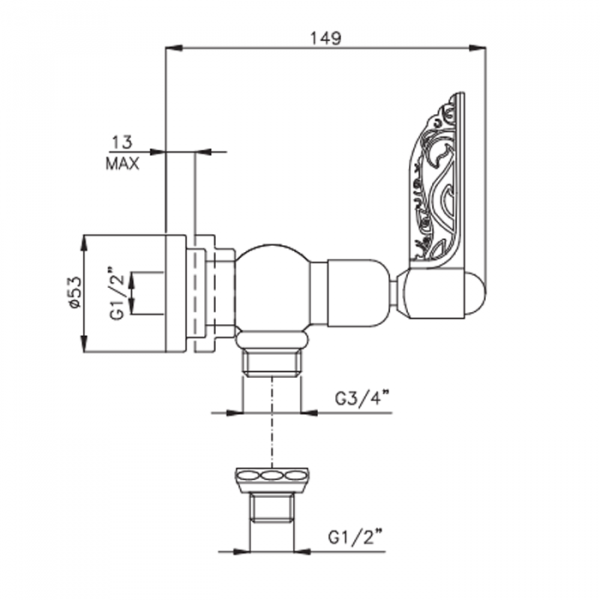 Nicolazzi Liberty Вентиль запорный для стиральной машины, цвет: хром