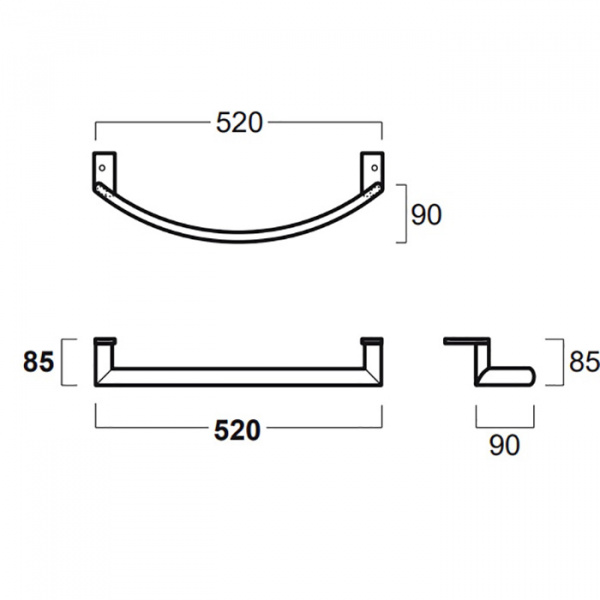 Simas Lft Spazio Фронтальный хромированный полотенцедержатель 41.5x8,5см для LFT 24
