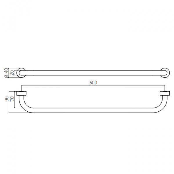 EMCO Rondo2 Держатель полотенец, 60см, подвесной, цвет: хром