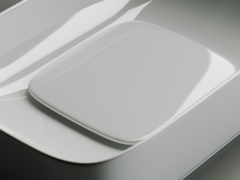 Умывальник чаша накладная прямоугольная с керамической накладкой на сливное отверстие Element 600*375*145мм Ceramica Nova белый CN5021