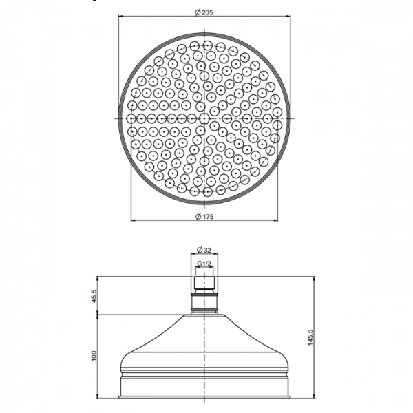 Carlo Frattini Wellness Верхний душ d.20см без держателя, цвет: бронза