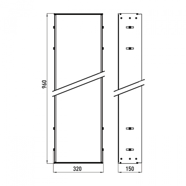 EMCO Asis Монтажная рама 32х96см., для модулей 300