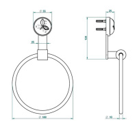 THG Pomme cristal lustré or Полотенцедержатель-кольцо  18см., подвесной, цвет: Soft gold