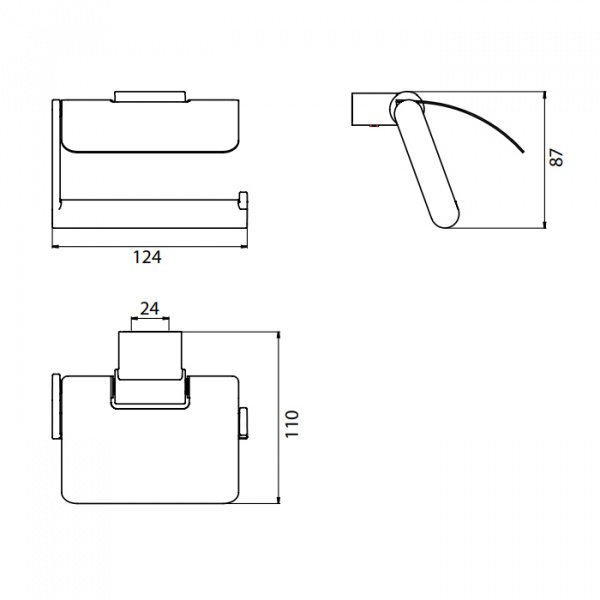 EMCO System2 Держатель т/б с крышкой, подвесной, цвет: хром