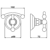 Nicolazzi Onice Крючок двойной, подвесной, цвет: золото