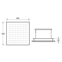 Armani Roca Island Потолочный верхний душ 450х450мм, цвет: хром