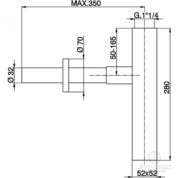 CISAL Сифон 1&quot1/4, ZA00408024, цвет: золото