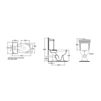 AZZURRA JUBILAEUM унитаз моноблок 75х40см слив в пол, цвет: белый/хром  СИДЕНЬЕ НА ВЫБОР