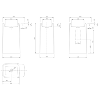 KNIEF Pride Раковина 67х43х90 см, без отв., выход в стену, цвет: белый матовый