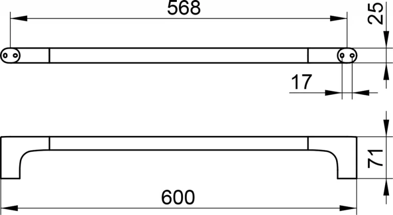 Полотенцедержатель Keuco Edition 400 11501 60 см, хром