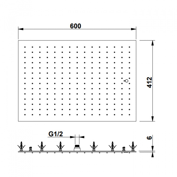 Bongio Soffioni Верхний душ прямоугольный 412х600 мм, цвет: золото