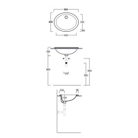 SIMAS Lavabi d'arredo Раковина 55х42 см, без отв., цвет: белый