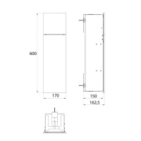 EMCO Asis Pure Модуль для унитаза, встраиваемый, ершик, Держатель бумаги, дверь левая, цвет: черный