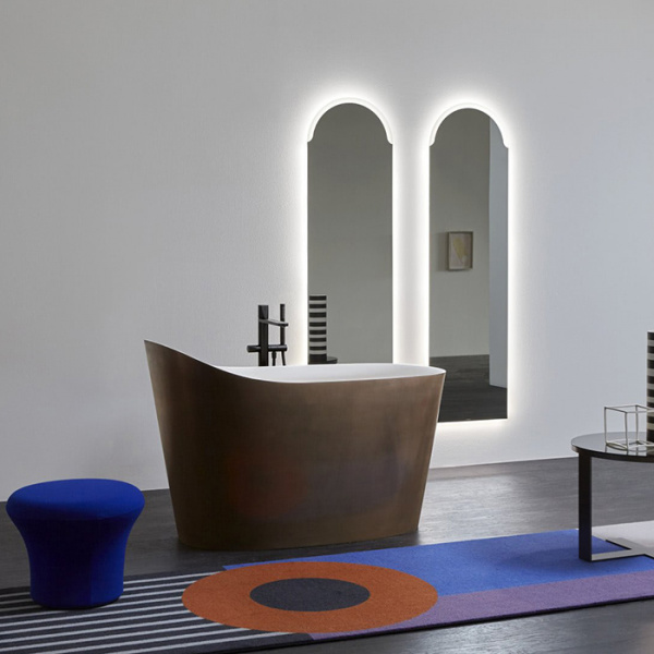 Antonio Lupi Mastello Ванна отдельностоящая 135х75х87см, с нажимным донным клапаном, сифоном и гибким шлангом, Flumood