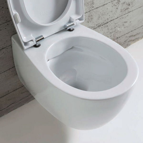 Globo 4ALL Унитаз подвесной безободковый 54х36см, с системой скрытого крепежа, с белым СИДЕНЬЕ НА ВЫБОР