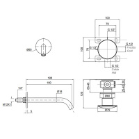 Antonio Lupi MayDay Смеситель для раковины, встраиваемый, с изливом и внутренней частью (комплект), цвет: белый/нержавейка сатинированная