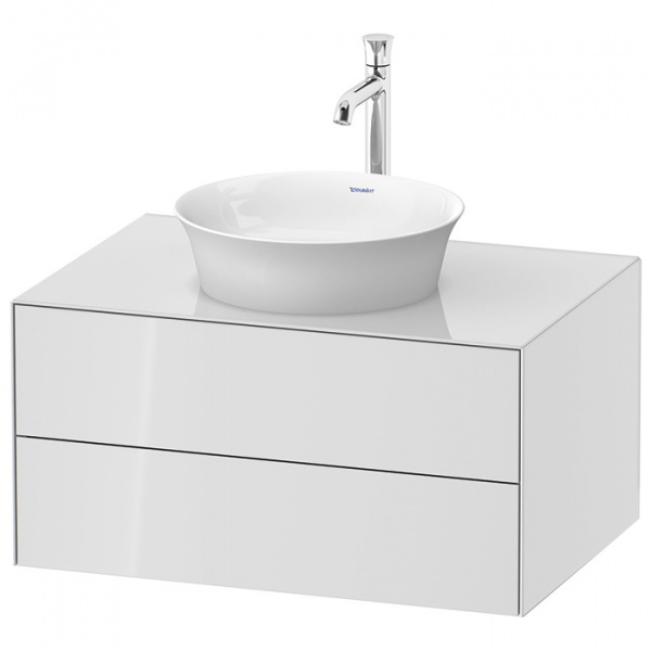 Duravit White Tulip Тумбочка подвесная 40.8x80x55 см, раковина, 2 ящика, цвет: белый высокоглянцевый