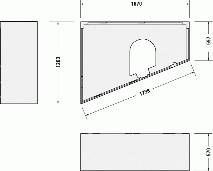 Опора из стиропора для ванны Duravit Paiova, 167x126,3/59,7
