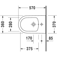 Duravit Me by Starck Биде подвесное 57х37см, с 1 отв. под смеситель, с креплением, цвет: белый