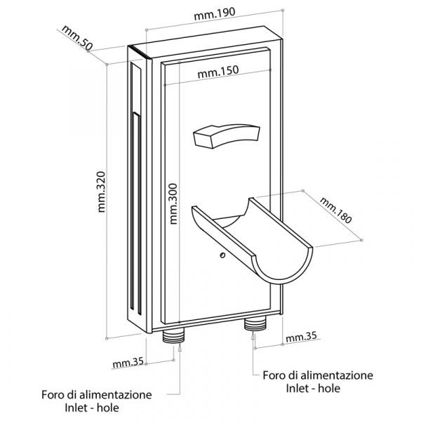 Встраиваемый смеситель для раковины излив Bongio Acquaviva, цвет: хром