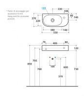 Globo Forty3 Раковина 55х27 см, 1 отв., цвет: белый