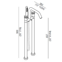 Agape Memory Смеситель для ванны, напольный, цвет: полированая латунь