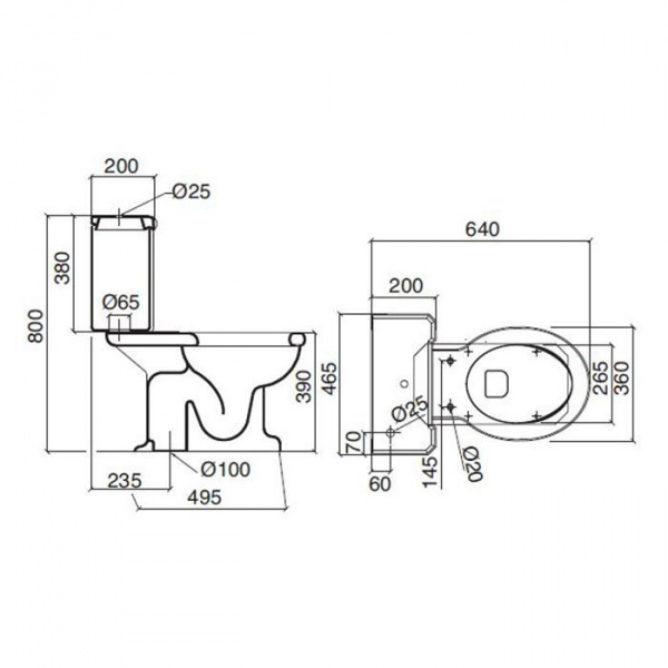 Sbordoni Neoclassica Унитаз моноблок 64х36см, цвет: белый/никель